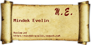 Mindek Evelin névjegykártya